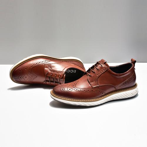 工厂直销男鞋布洛克系带舒适耐磨商务休闲皮鞋836424现货一件代发