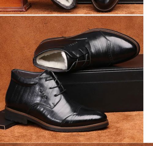 系带男鞋商务休闲皮鞋保暖棉鞋马丁靴中低帮短靴是男靴中的产品之一